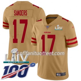 Miesten San Francisco 49ers NFL Pelipaita Emmanuel Sanders 17 Nike Gold 100th 2020 Super Bowl LIV